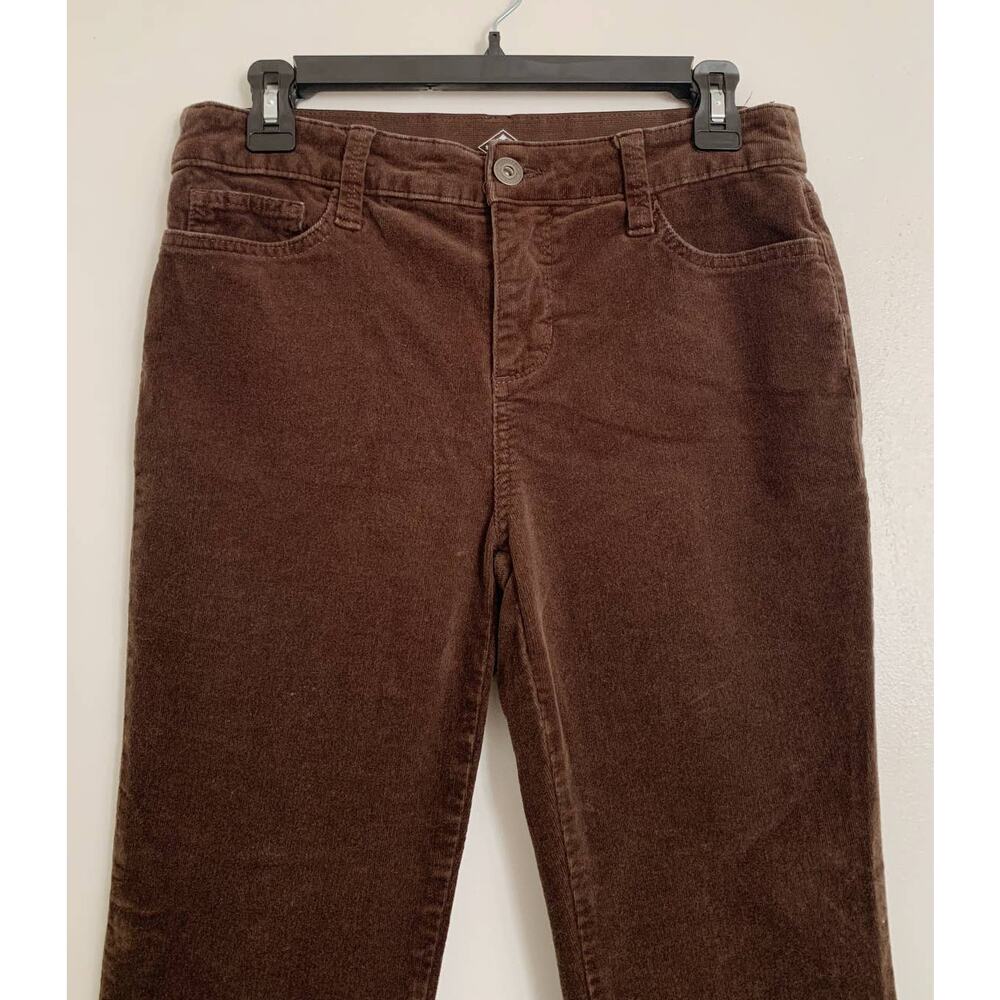 Brown St. John's Bay Corduroy Straight Leg Pants 8P - Picture 3 of 7